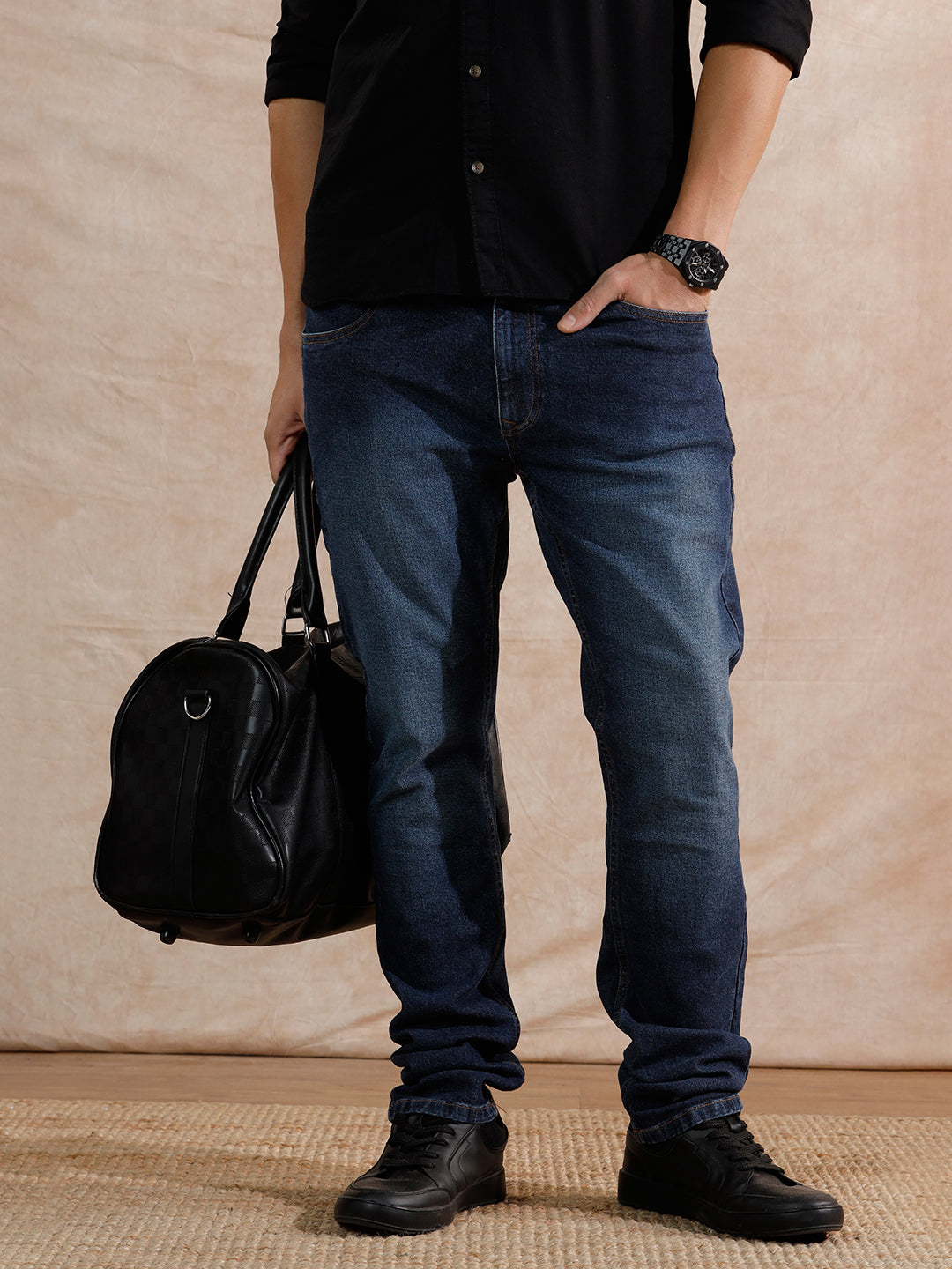 Casual Heavy Fade Slim Fit Jeans | Blue