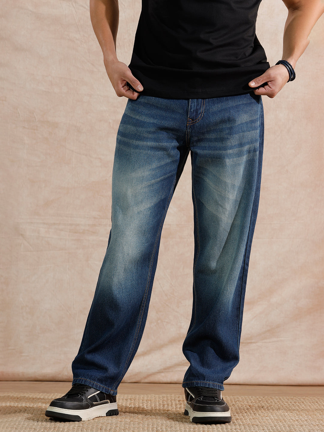 Casual Loose Fit Jeans | Dark Stone