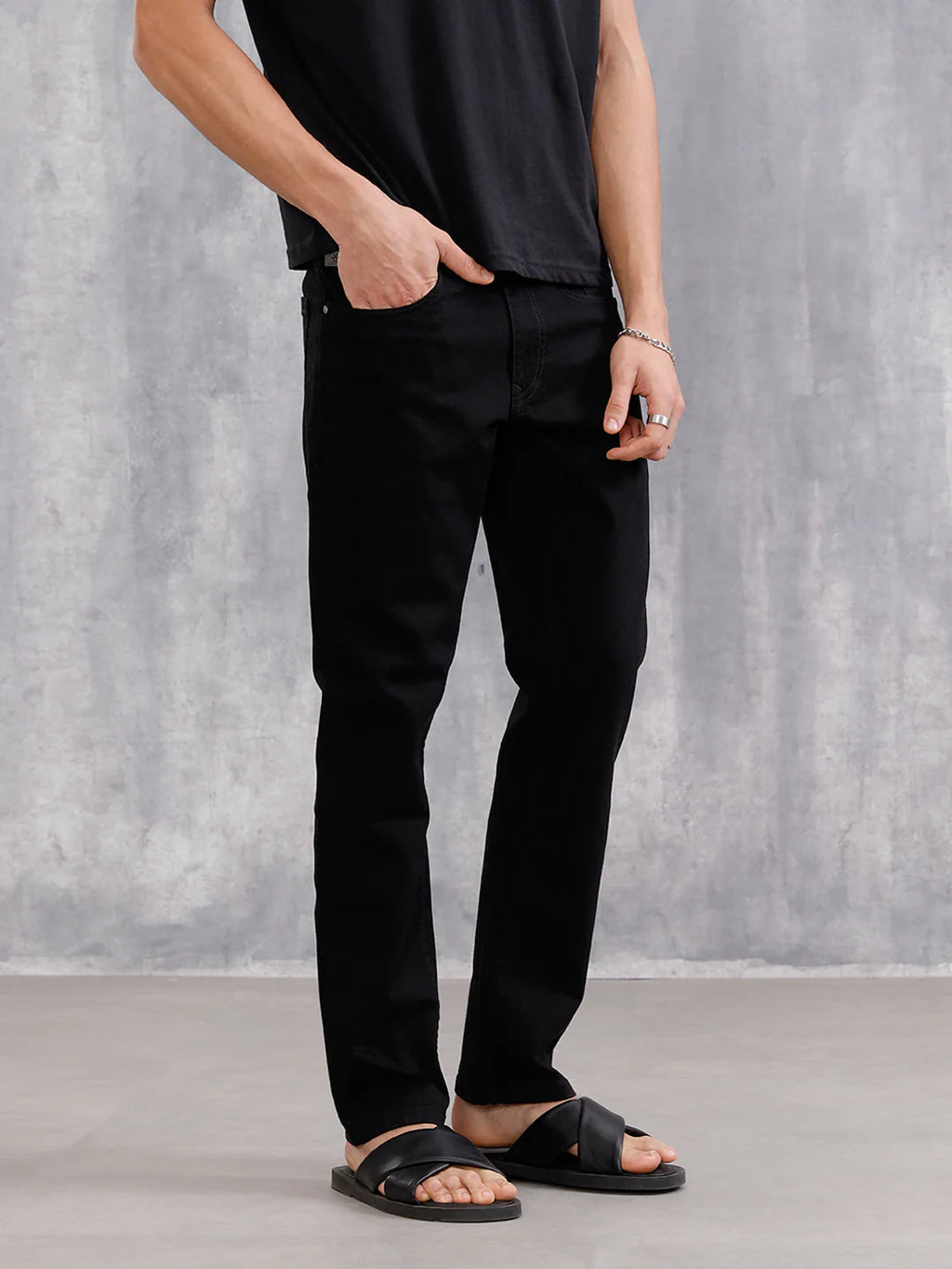 Straight Fit Jet Black Jeans