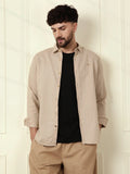 Solid Linen Blend Shirt | Khaki
