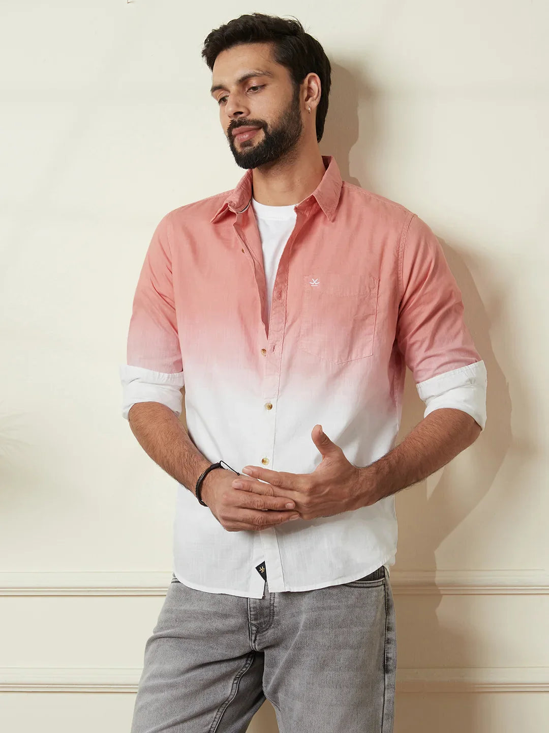 Casual Ombre Washed Shirt  | Multicolor