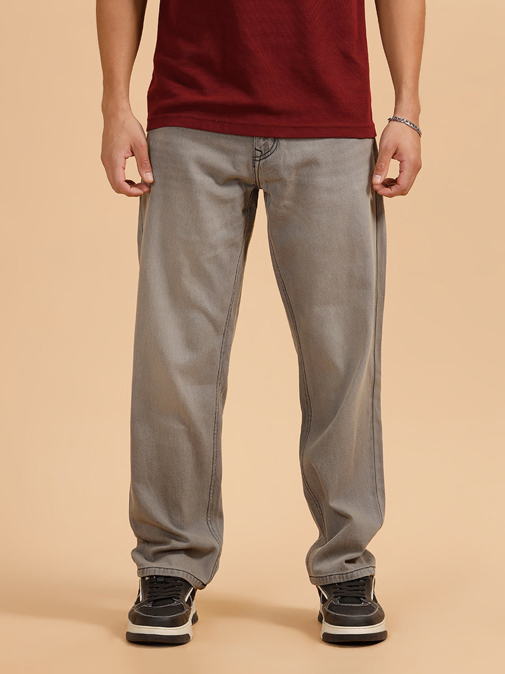 Heavy Fade Anti Fit Jeans | Grey
