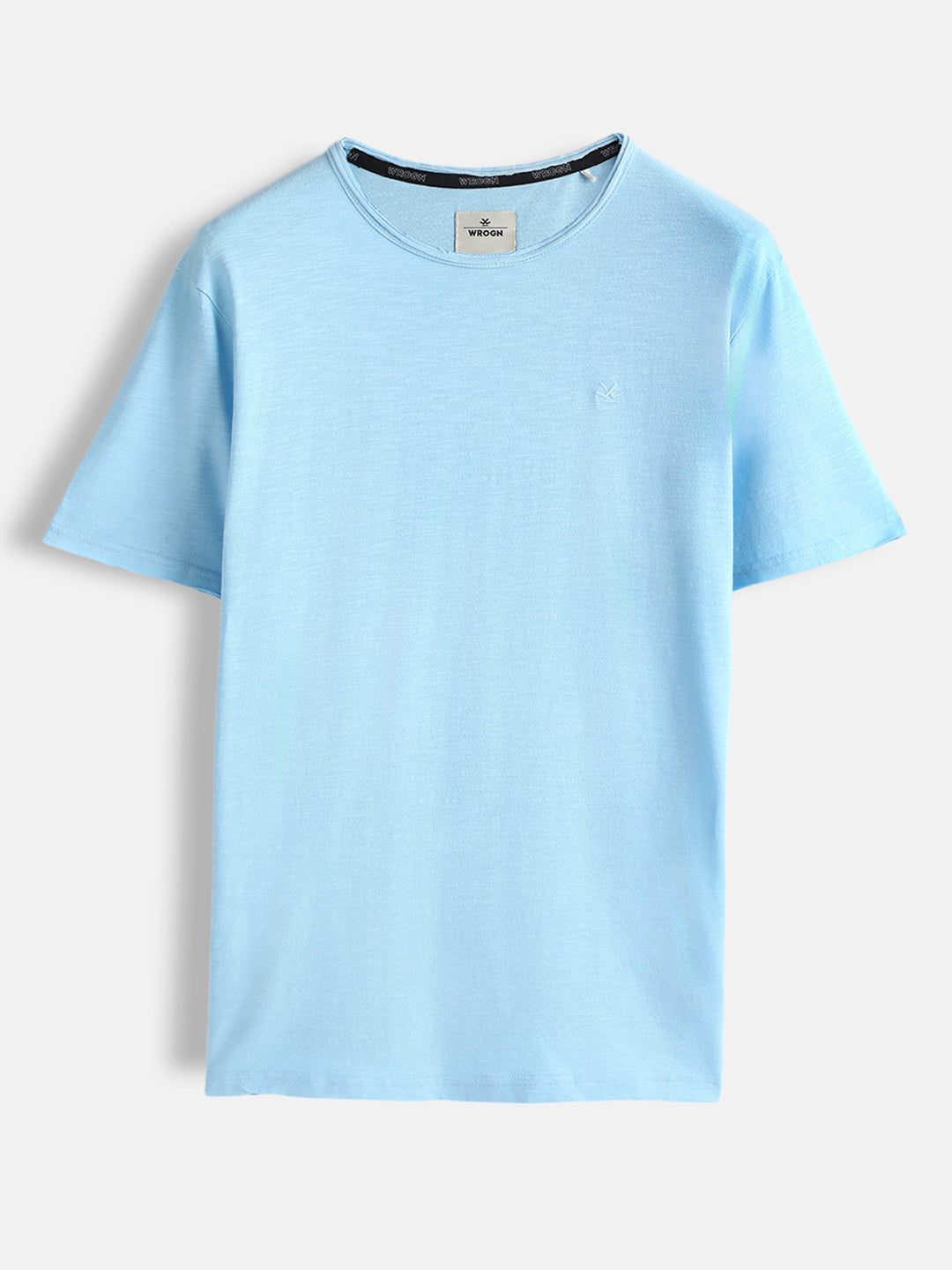 Raw Edged Blue Crew Neck T-Shirt