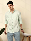 Light Green Double Pocket Oversized Shirt