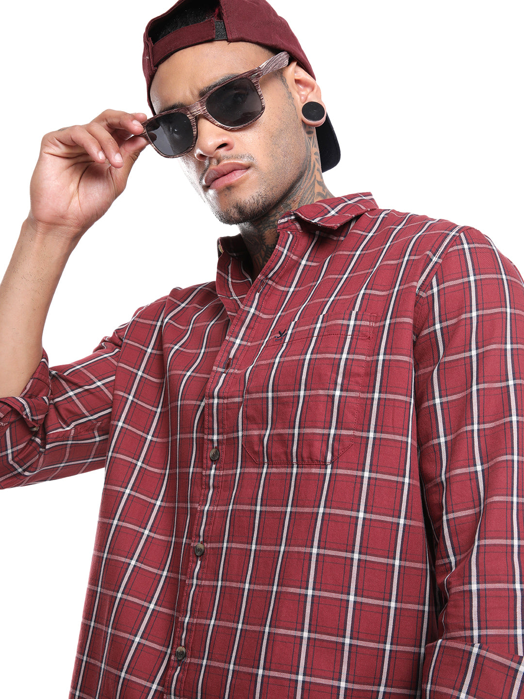 Elite Maroon & Navy Striped Shirt