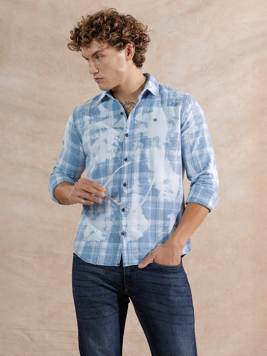 Washed Slim Fit Shirt | Light Blue