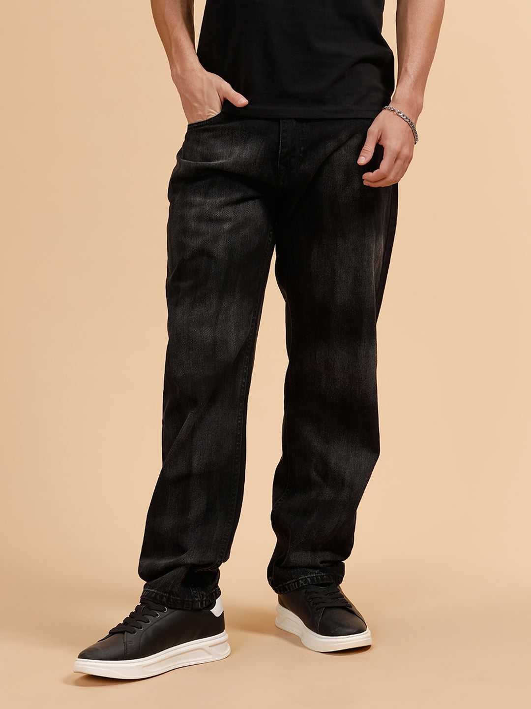 Heavy Fade Anti Fit Jeans | Black