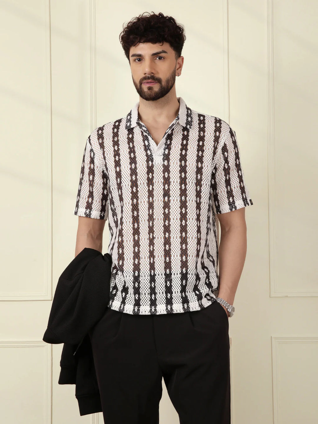 Textured Popover Shirt | Off White