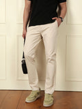 Peached Cotton Slim Fit Trouser | Beige