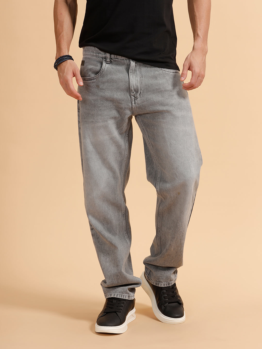 Heavy Fade Anti Fit Jeans | Light Grey