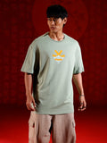 Wrogn Graphic Printed Oversized Fit T-Shirt | Green