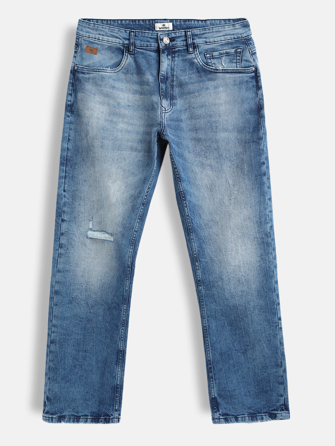 Distressed Wash Anti Fit Jeans | Blue
