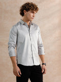 Solid Stretch Cotton Blend Shirt | Grey