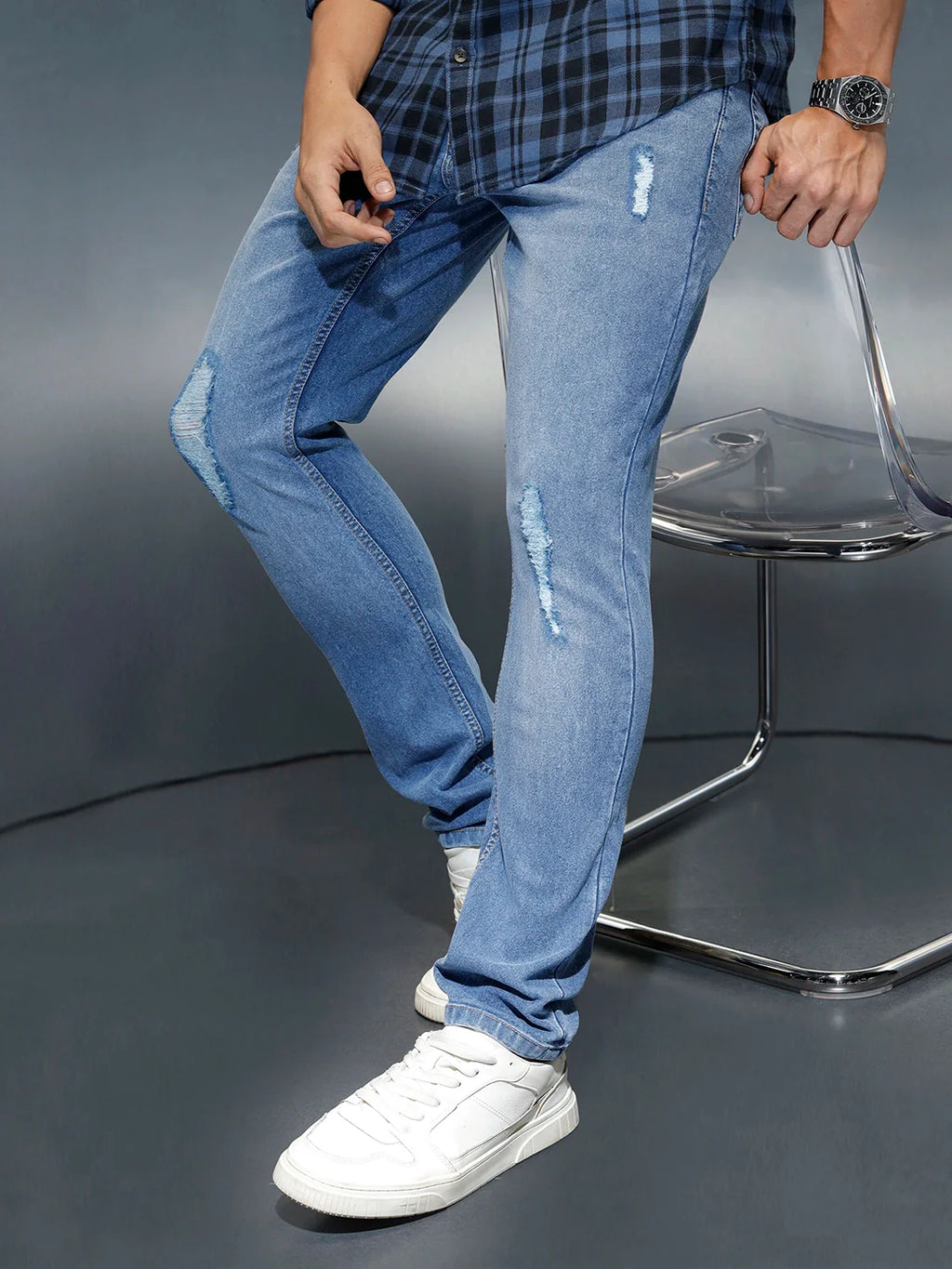 Men's casual slim fit jeans | Blue