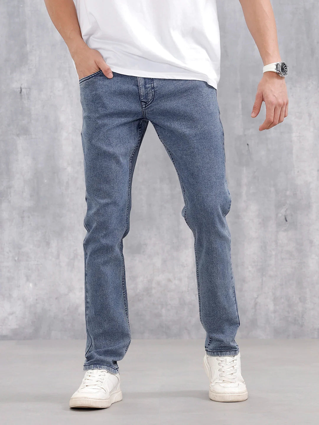 Men's Casual Slim Fit Jeans | Med Stone