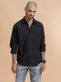 Solid Full Sleeve Cotton Shirt | Dark Grey