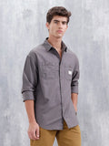 Men's Oversized Double Pocket Casual Shirt | Grey