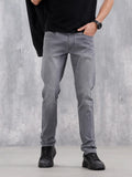 Mid Wash Casual Slim Fit Jeans | Grey