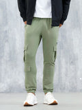 Men's Casual Straight Fit Cargo Knit Jogger | Olive