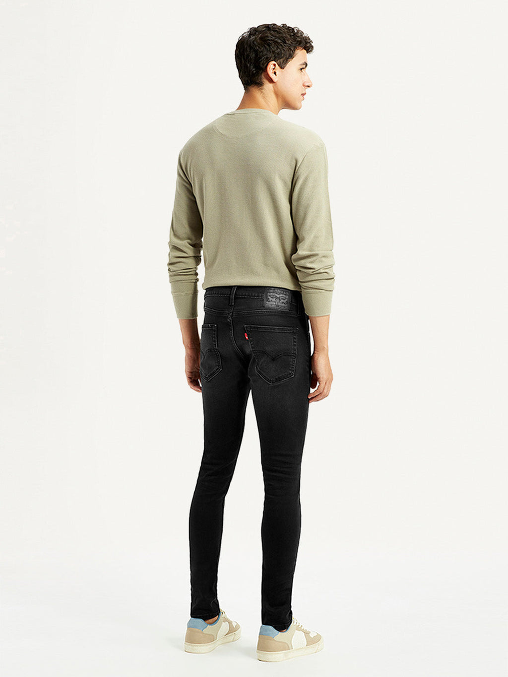 Men's Black Skinny Tapered Fit Mid Rise Jeans