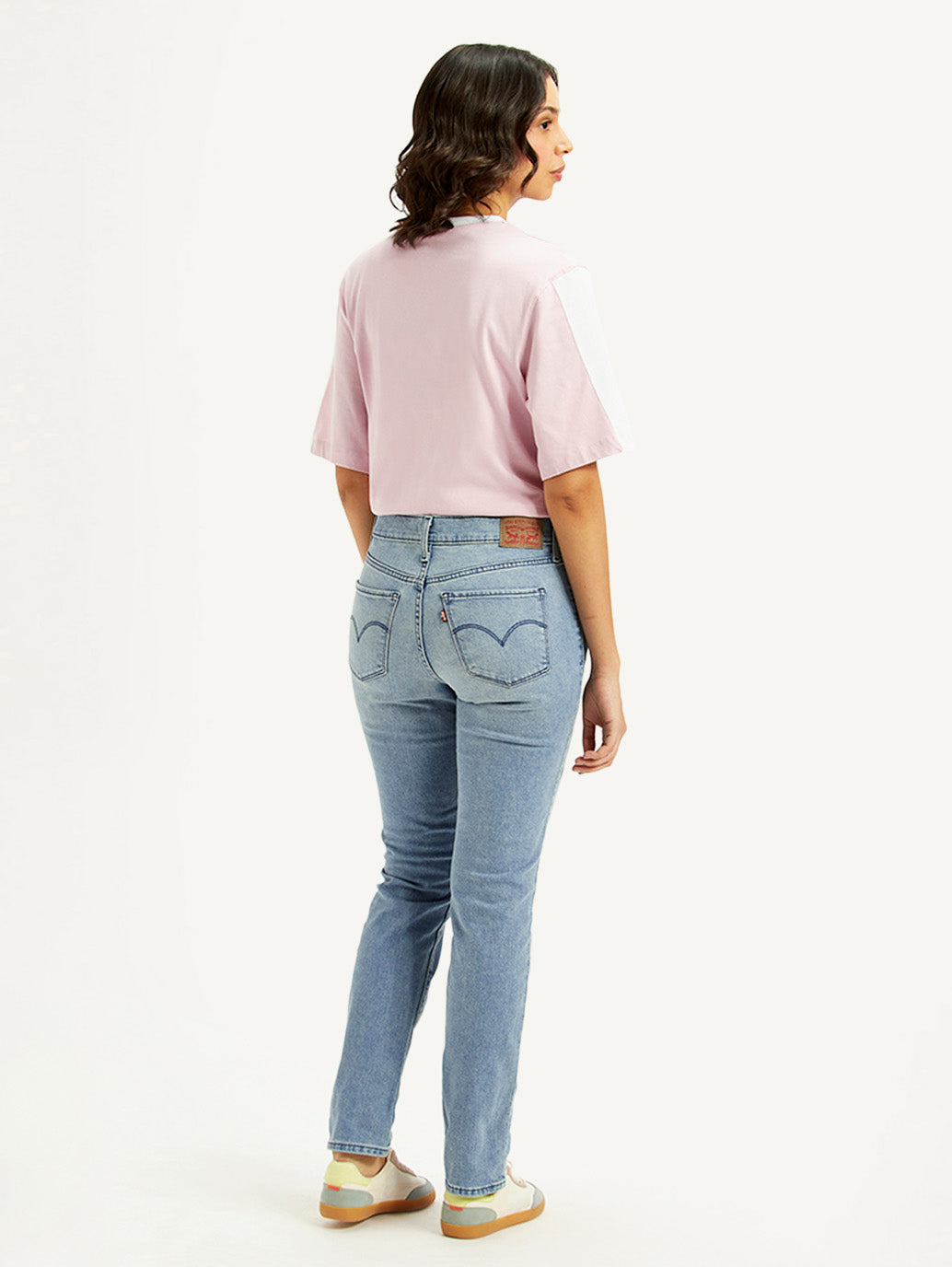 Women's 312 Light Blue Straight Fit Mid Rise Jeans