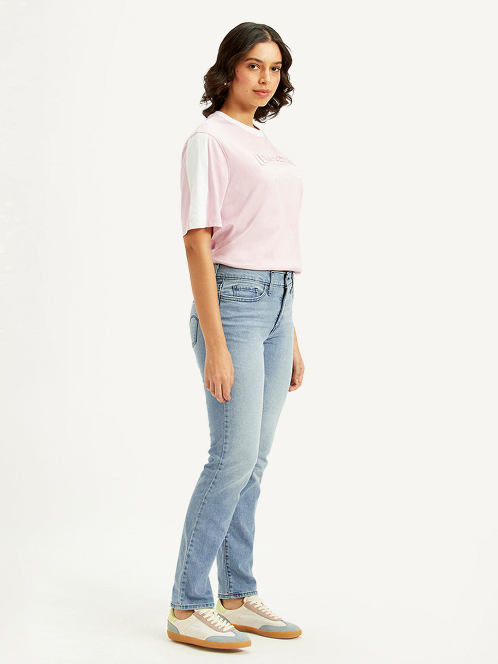Women's 312 Light Blue Straight Fit Mid Rise Jeans