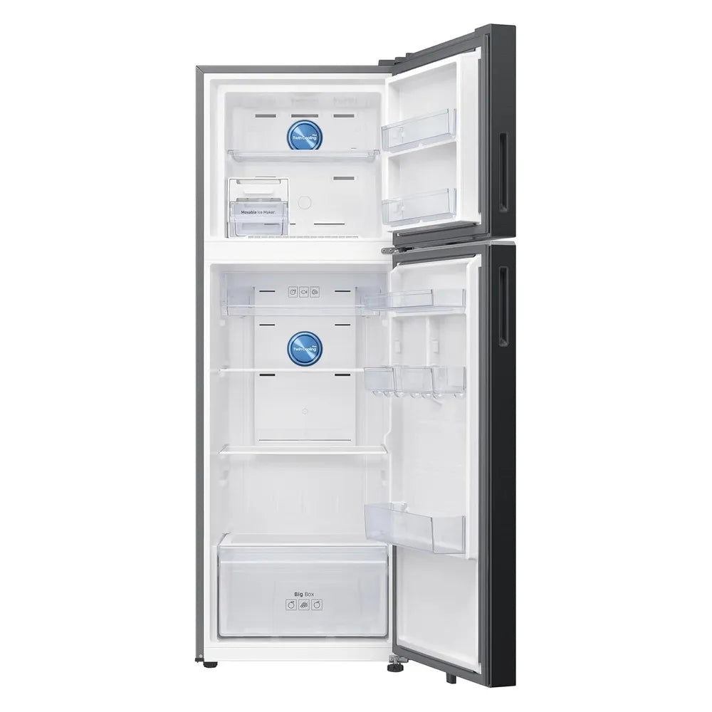 Samsung 350 Litres 2 Star Double Door Frost Free Inverter Refrigerator (RT38DG5A2BBXHL, Luxe Black)