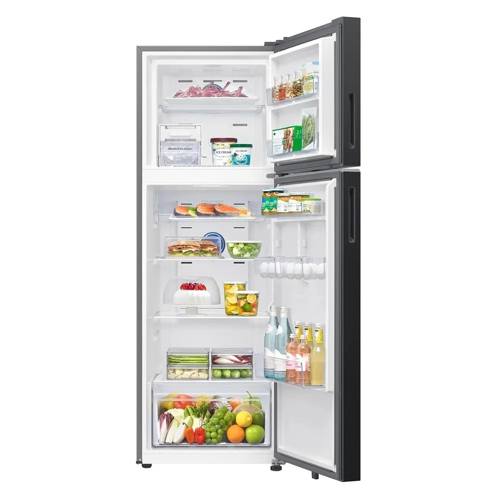 Samsung 350 Litres 2 Star Double Door Frost Free Inverter Refrigerator (RT38DG5A2BBXHL, Luxe Black)