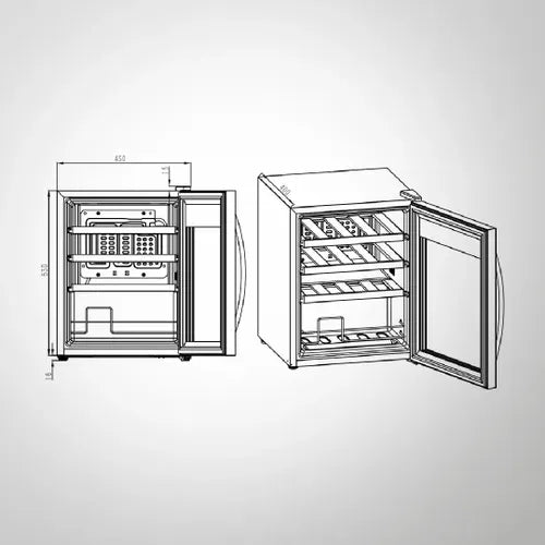 KAFF WC 48 TH BW | Capacity – 16 Bottles | Touch Control with LED Display | Auto Defrost | Memory Function | Child Lock | Black Glass Door | Wine Cooler (Free Standing)