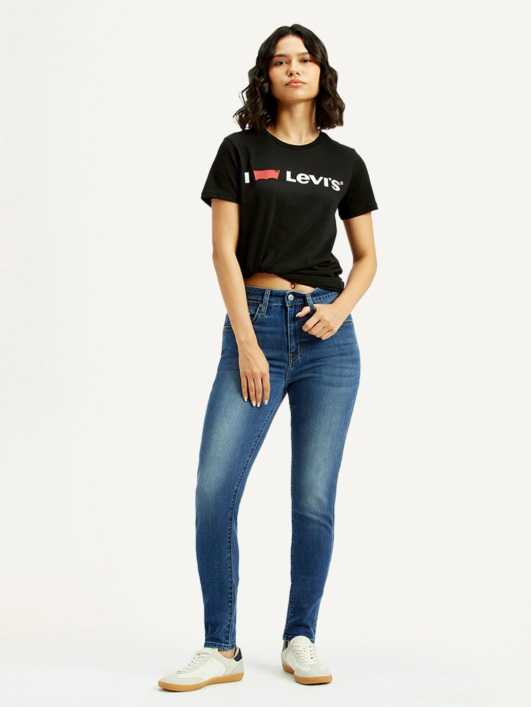 Women's 721 Blue Skinny Fit High Rise Jeans