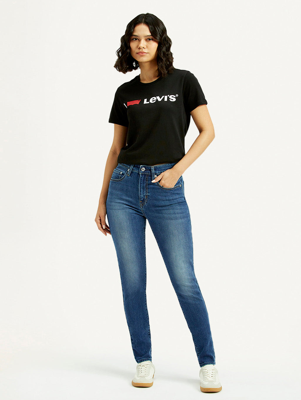 Women's 721 Blue Skinny Fit High Rise Jeans