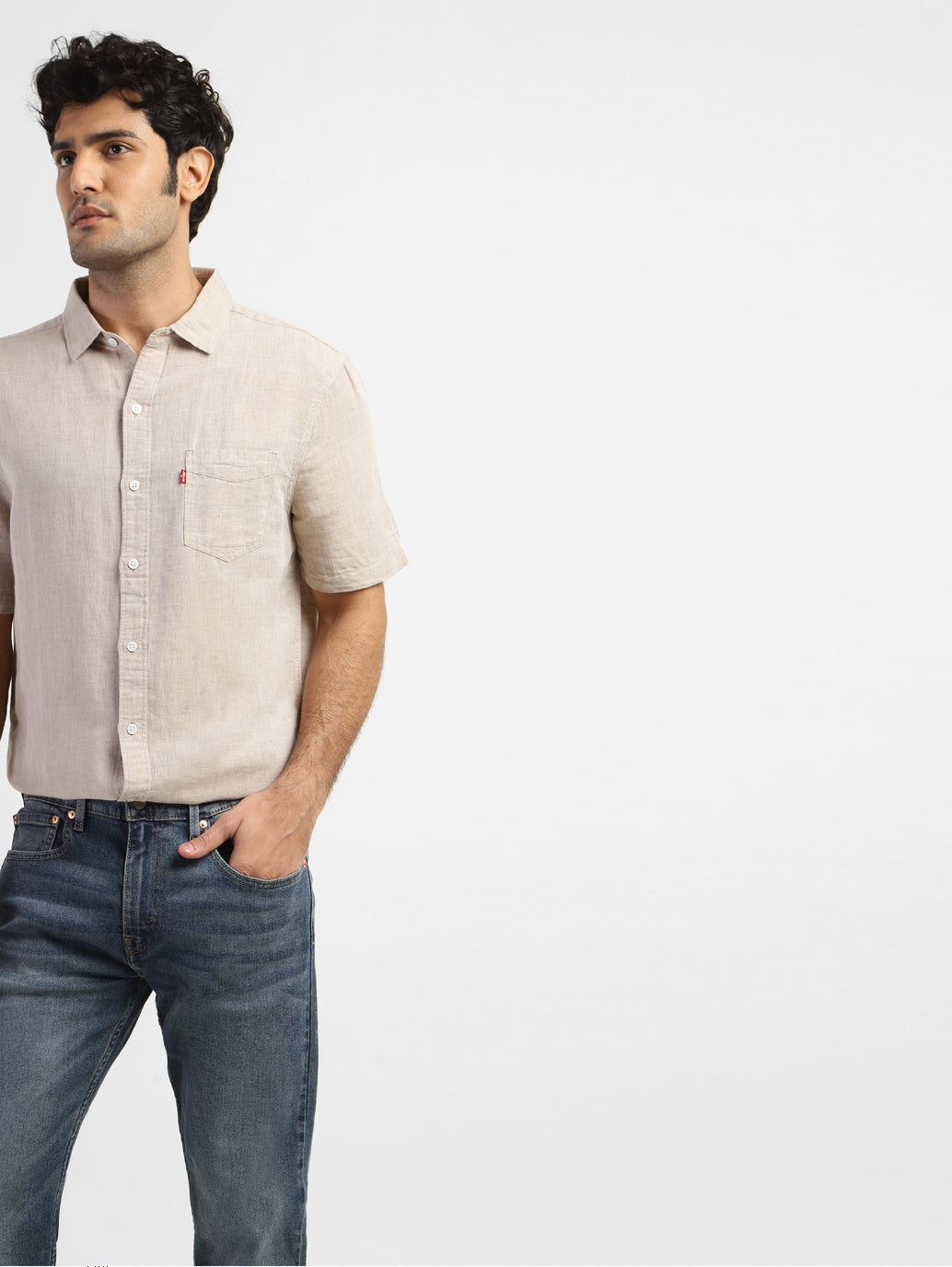 Men's Solid Regular Fit Linen Shirt