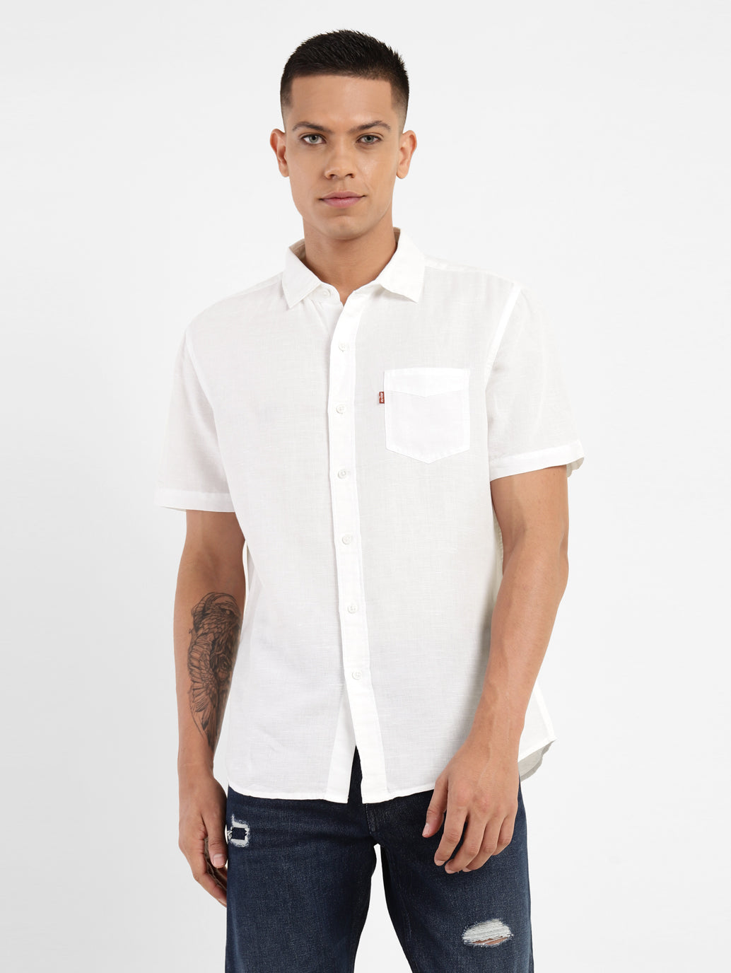 Men's Solid Slim Fit Linen Shirt