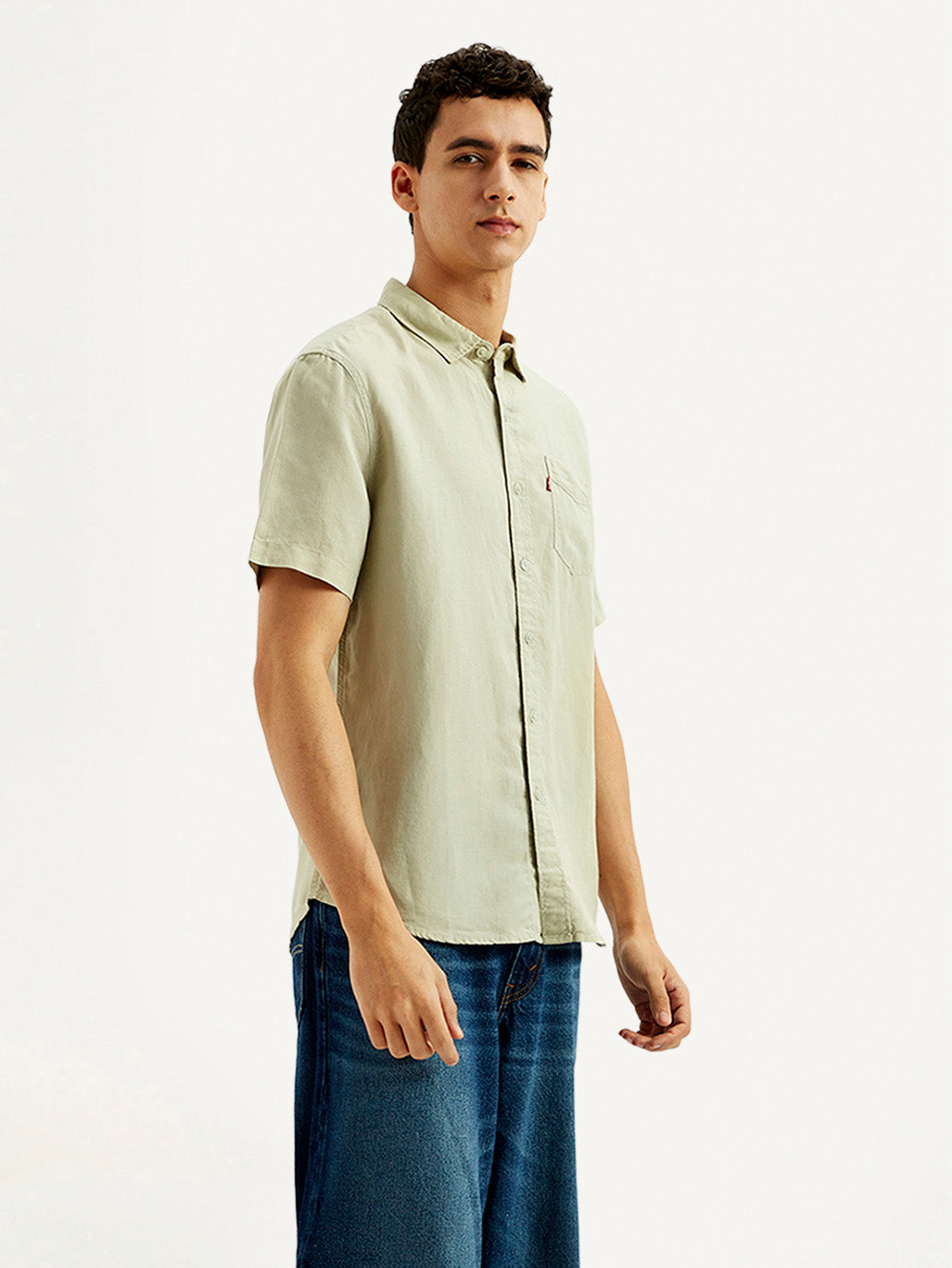 Men's Solid Slim Fit Linen Shirt