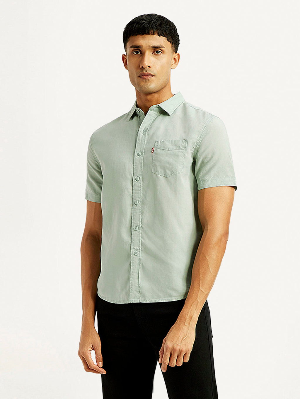 Men's Solid Slim Fit Linen Shirt