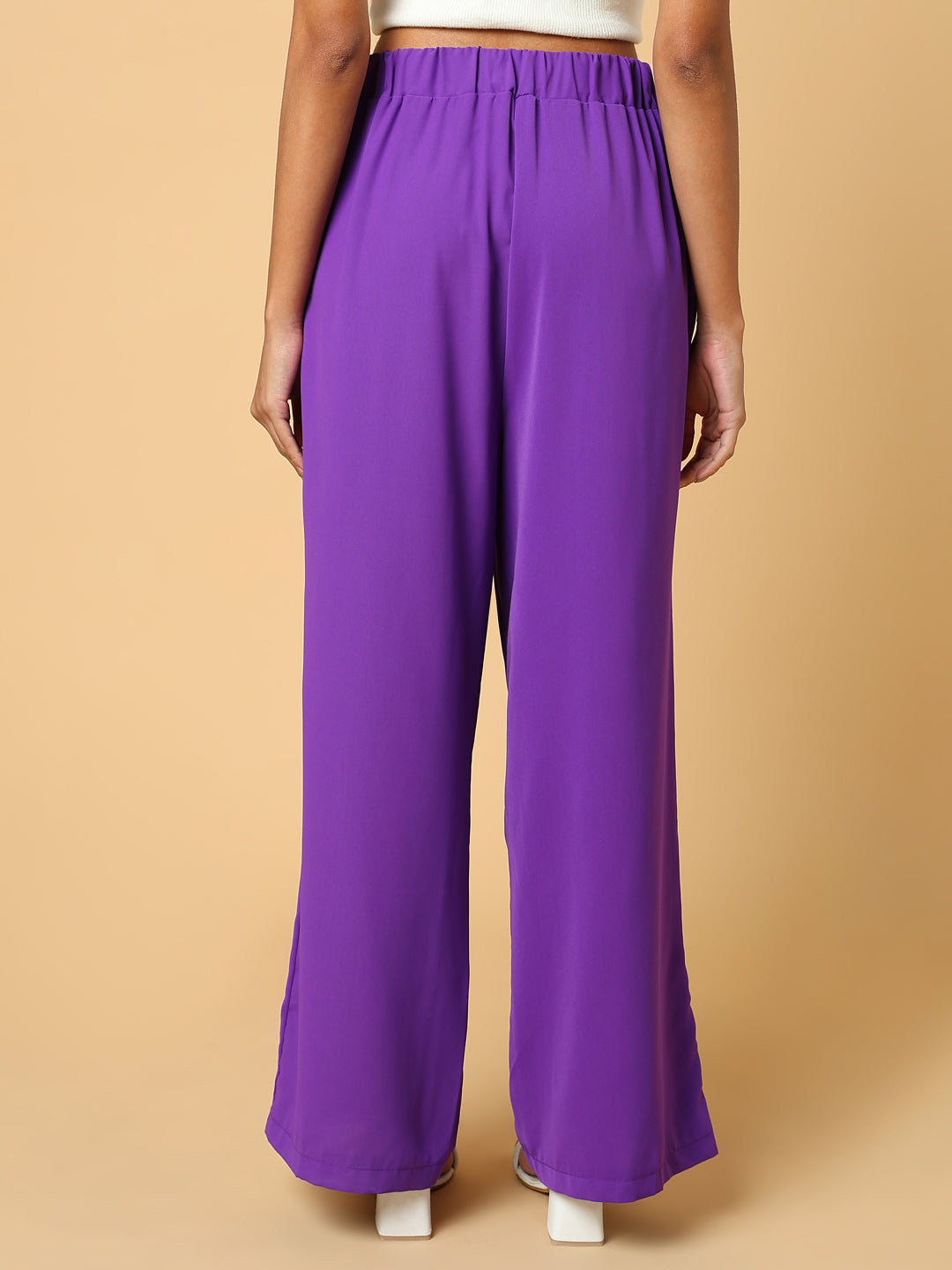 Women's Purple Comfort Slim Fit Trousers