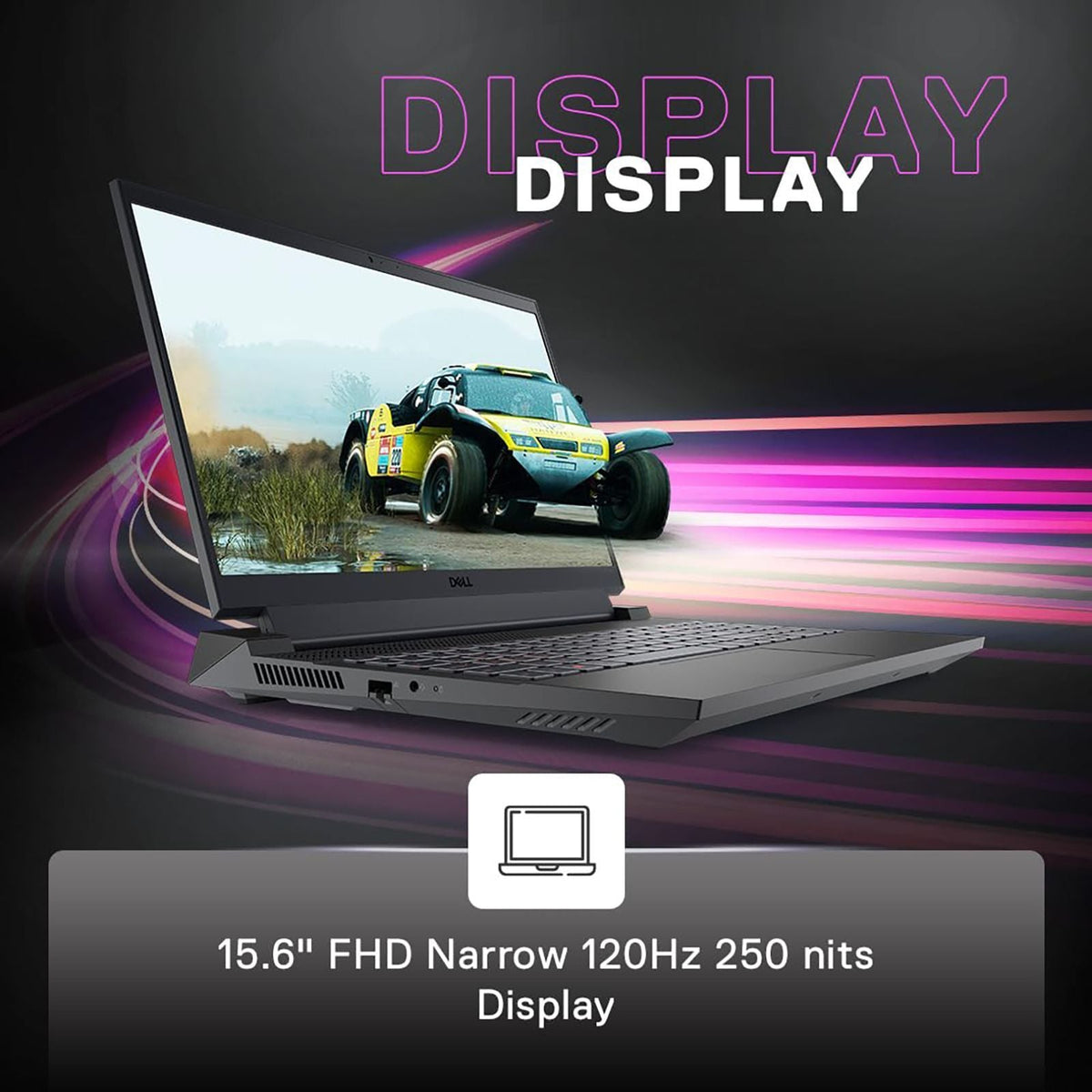 DELL G15-5530 Intel Core i5 13th Gen Gaming Laptop with RGB Keyboard(16GB, 512GB SSD, Windows 11, 6GB Graphics, 15.6 inch 120 Hz FHD Display, MS Office 2021, Dark Shadow Gray, 2.97 KG)