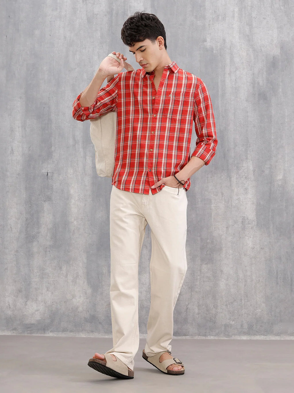 100% Cotton Anti Fit Jeans I Ecru|