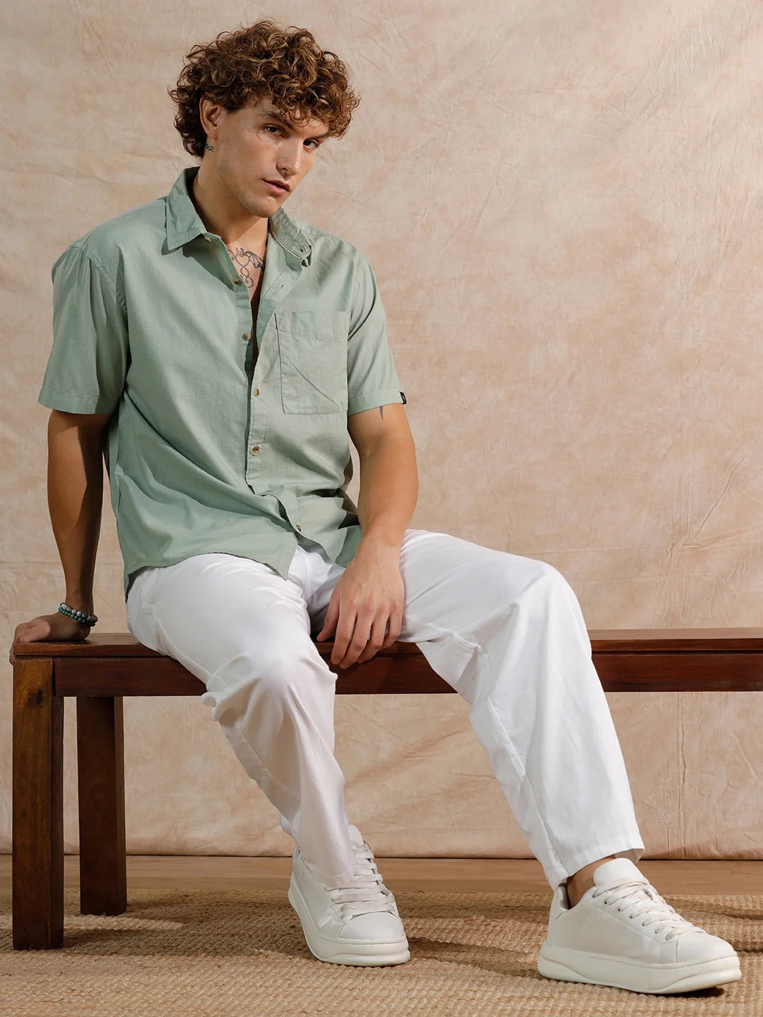 Cotton Slub Overdyed Shirt | Olive