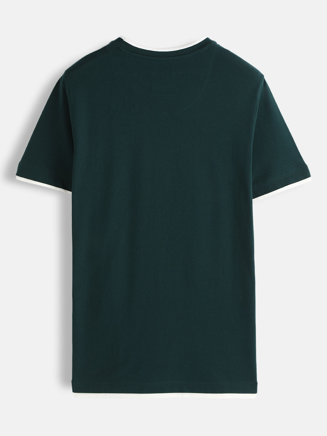 Textured Slim Fit Cotton T-Shirt | Dark Green