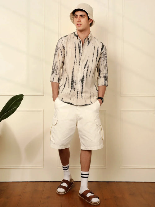 Beige Dyed Full Sleeve Shirt