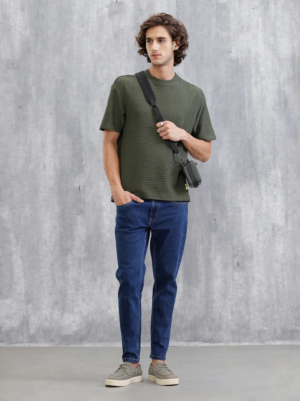 Mid Washed Skinny Crop Jeans | Med Stone