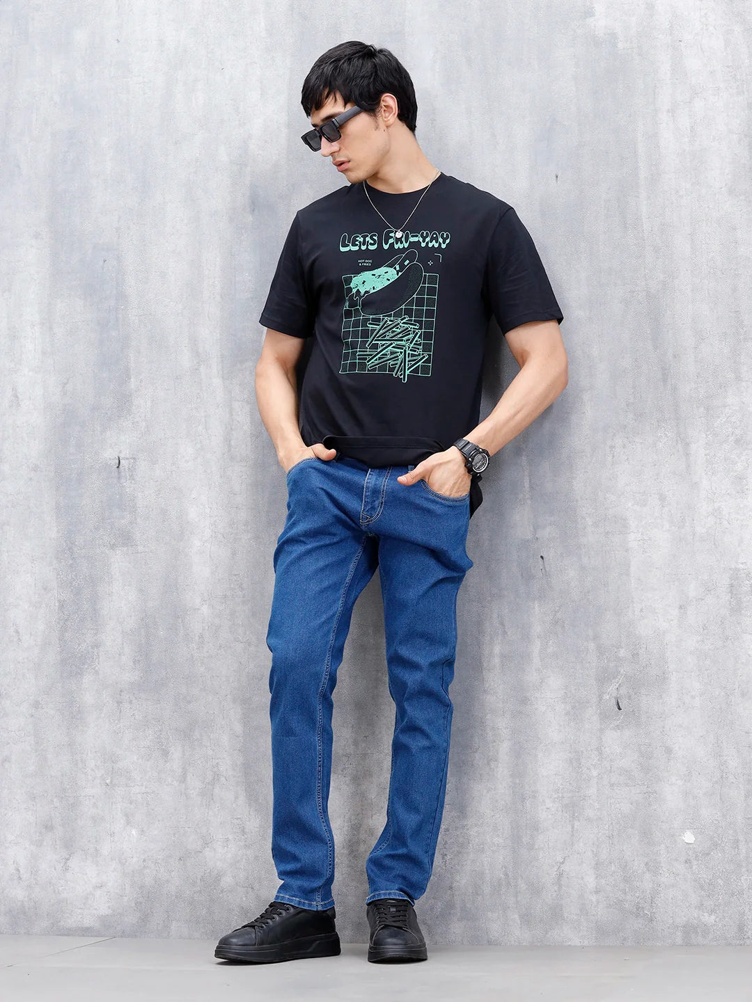 Men's Casual Slim Fit Jeans | Blue