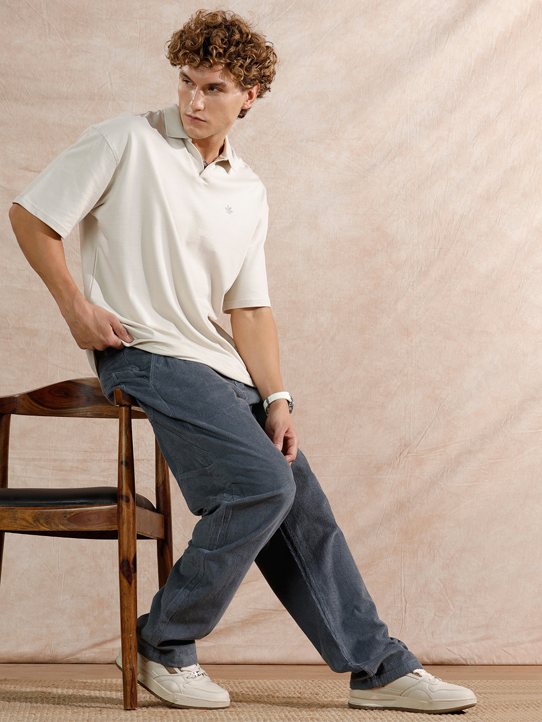 Corduroy Carpenter Loose Fit Trouser | Dark Blue