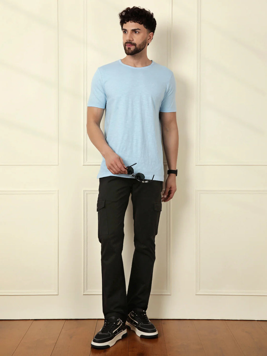 Peached Cotton Cargo Trouser | Black