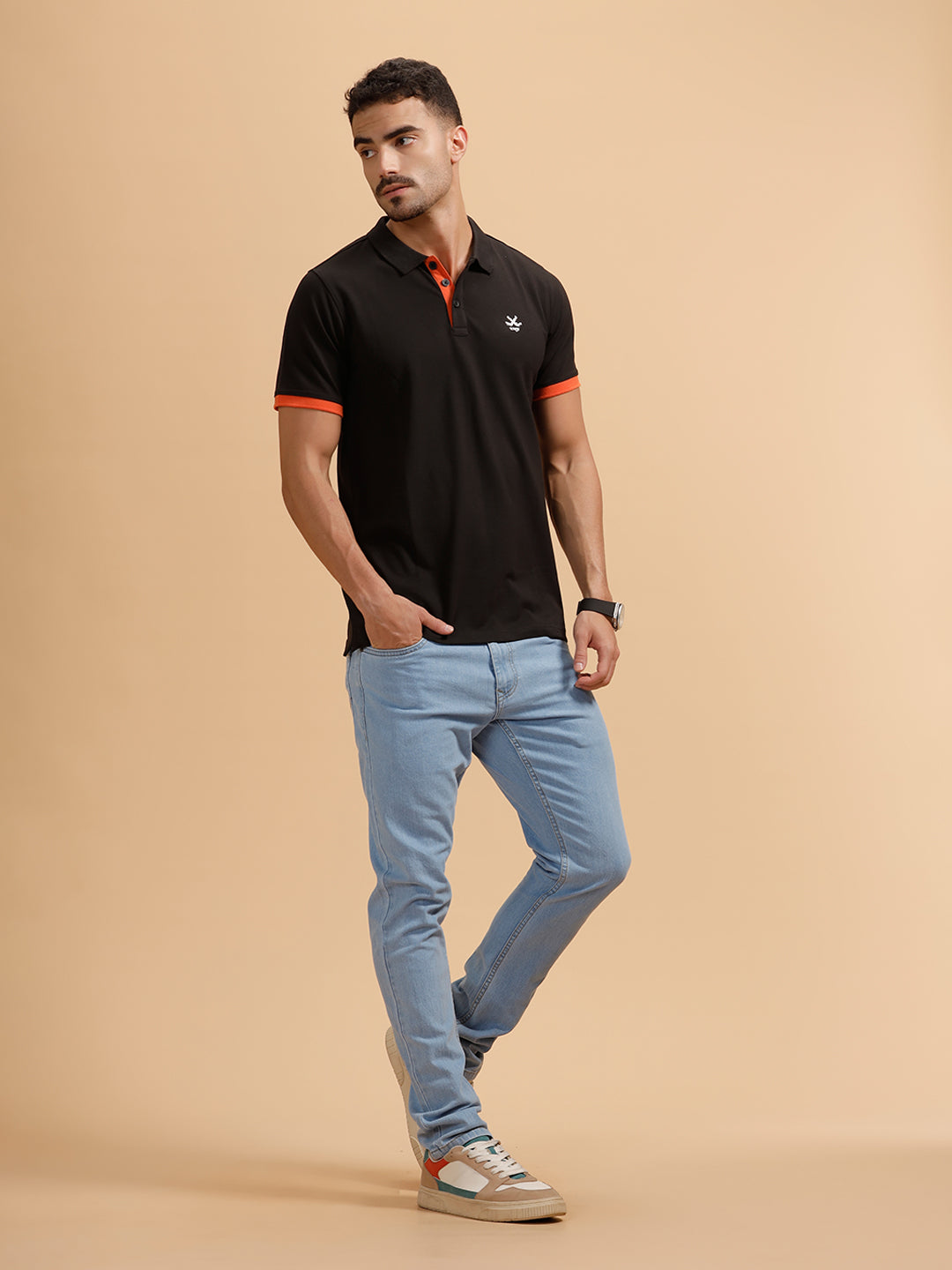 Solid Heavy Fade Slim Fit Jeans | Light Blue