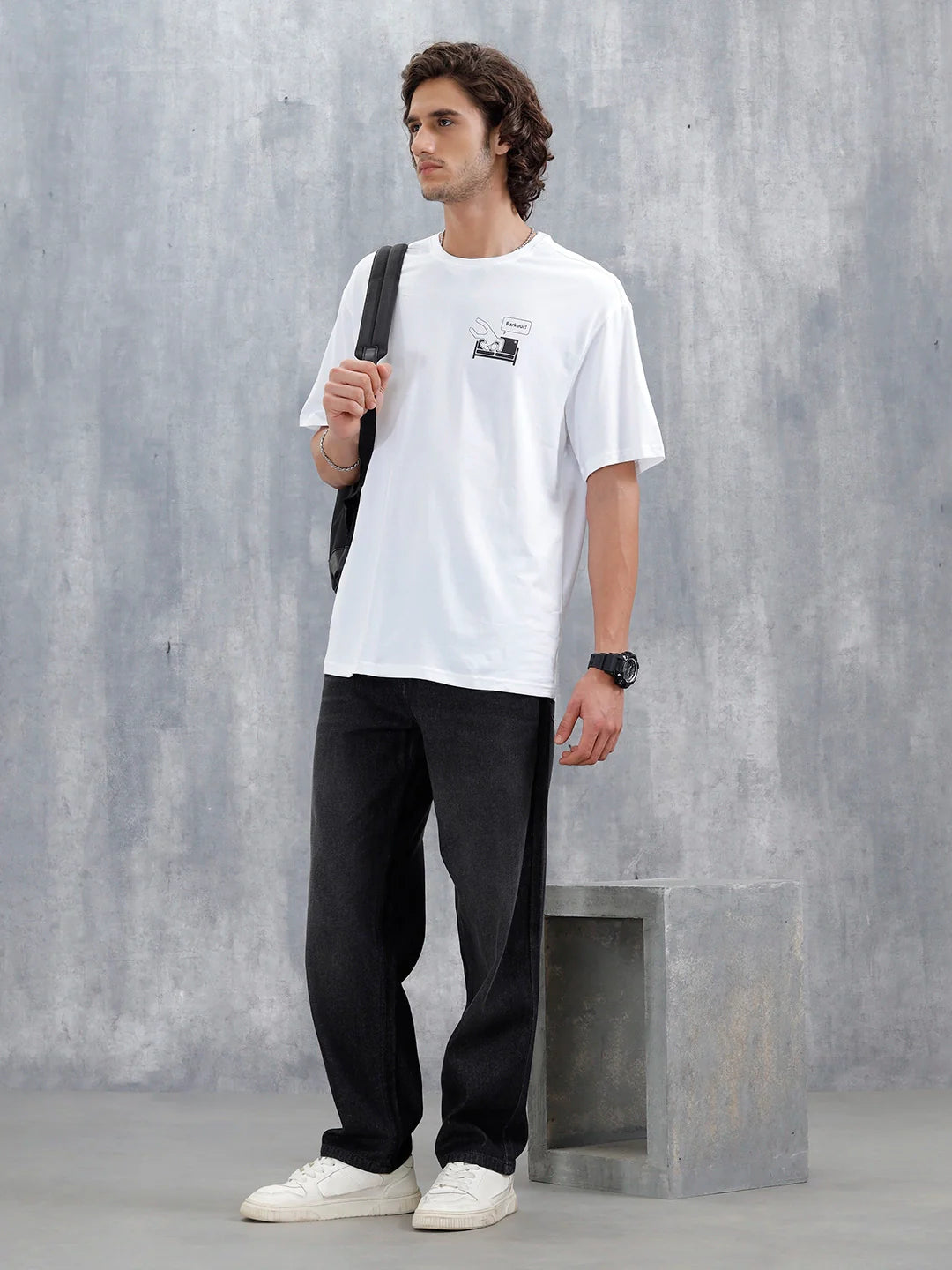Casual Men’s Oversized T-Shirt Featuring The Office | White