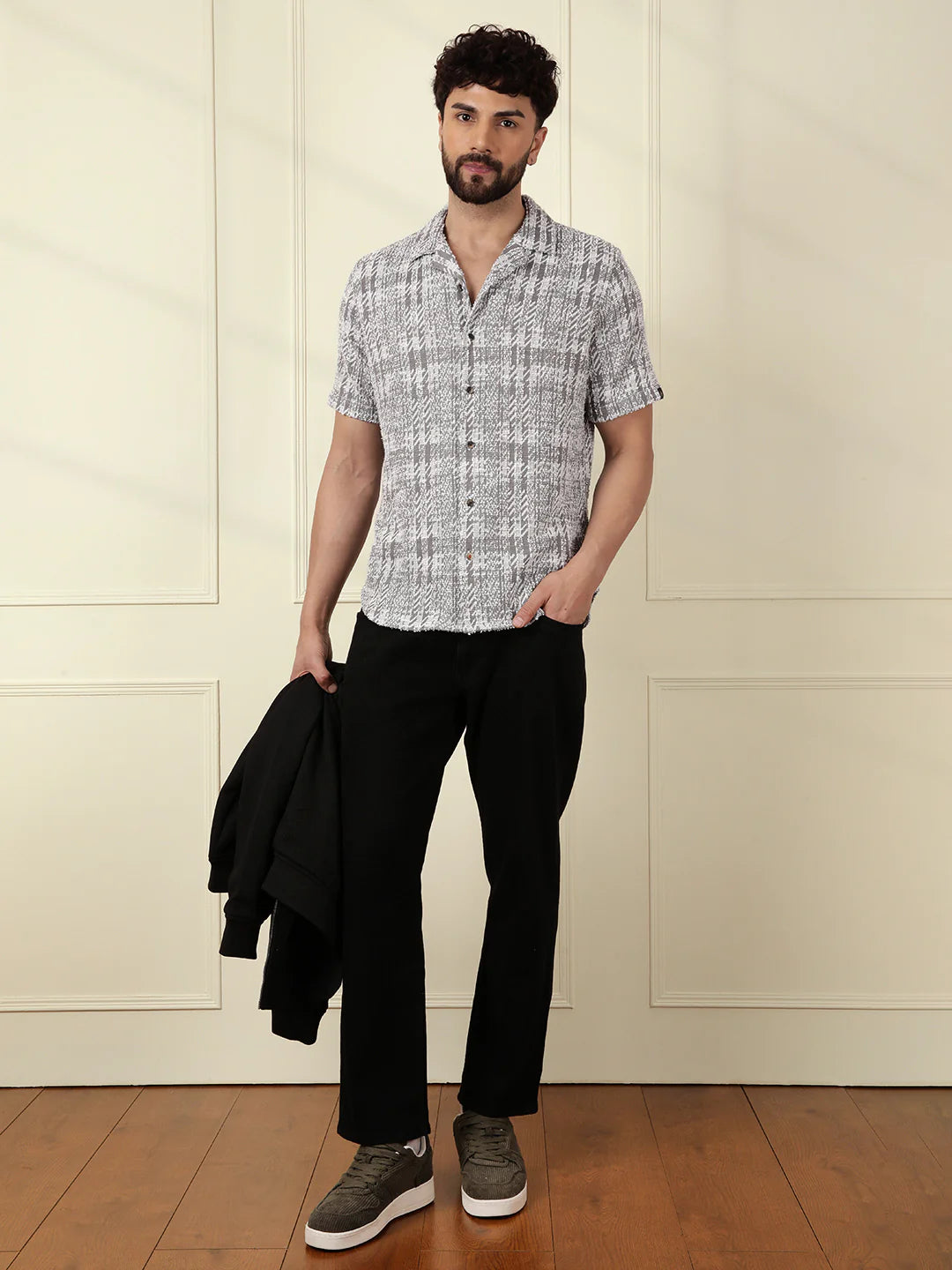 Textured Knit Shirt | Grey