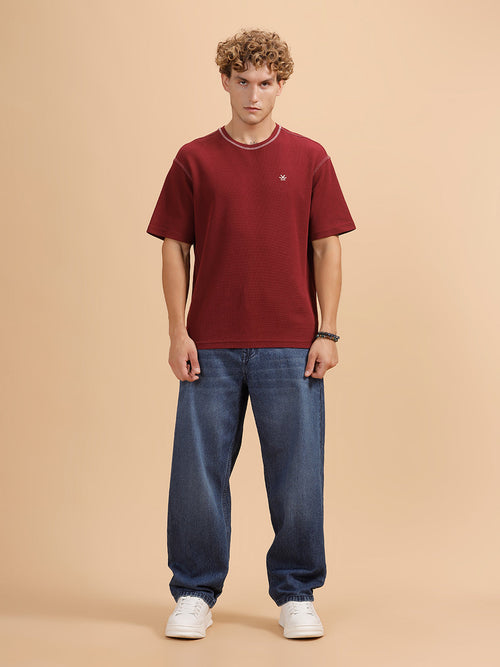 Casual Heavy Fade Loose Fit Jeans| Blue