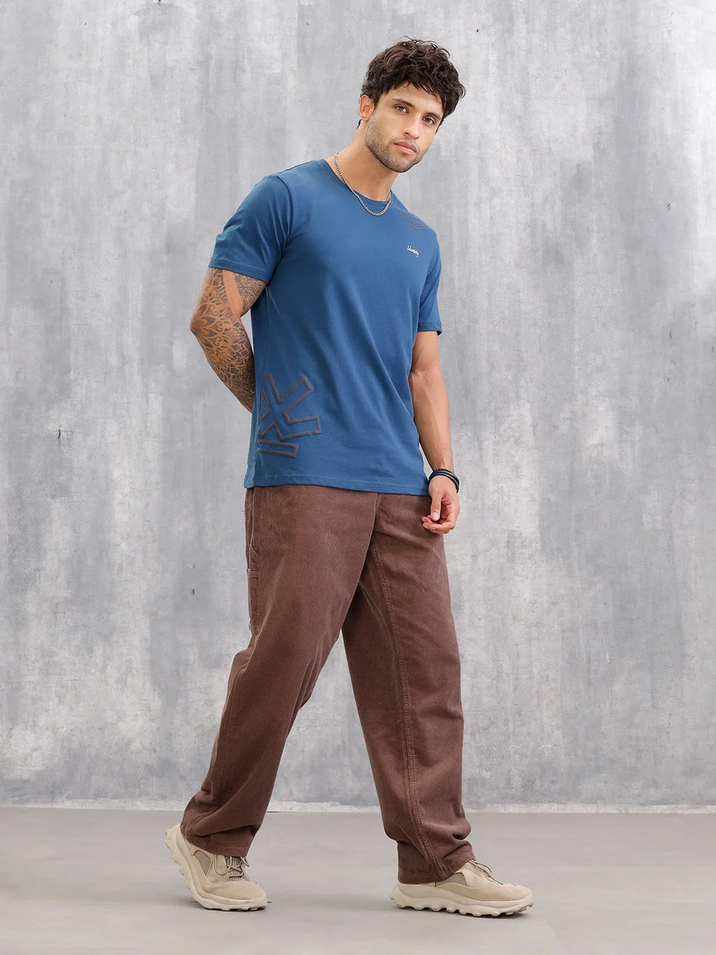 Puff Printed Regular Fit T-shirt | Blue